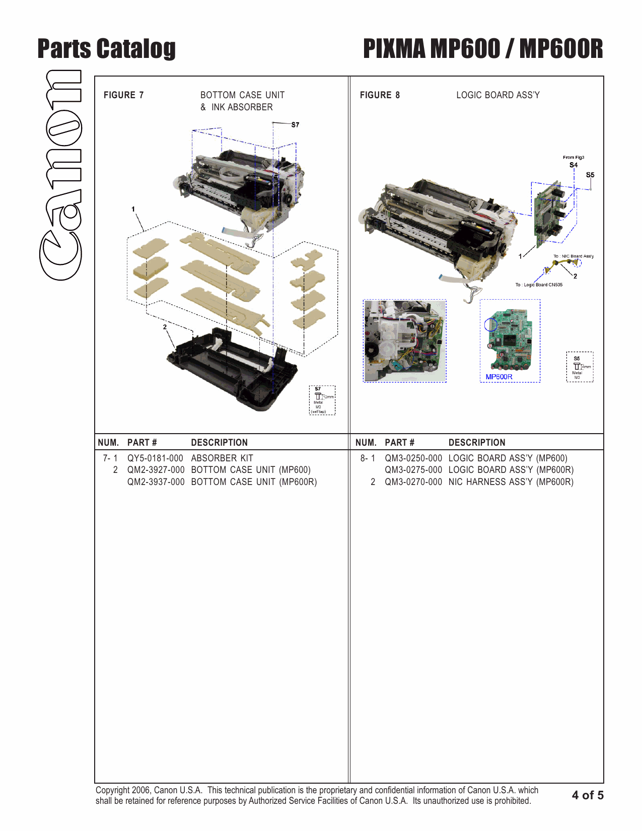 Canon PIXMA MP600 MP600R Parts Catalog Manual-5